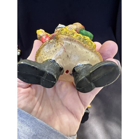 3 Vtg Old World Santa Hard Plastic Blow Mold 7” Christmas Ornaments -S72 -1 - Picture 7 of 11